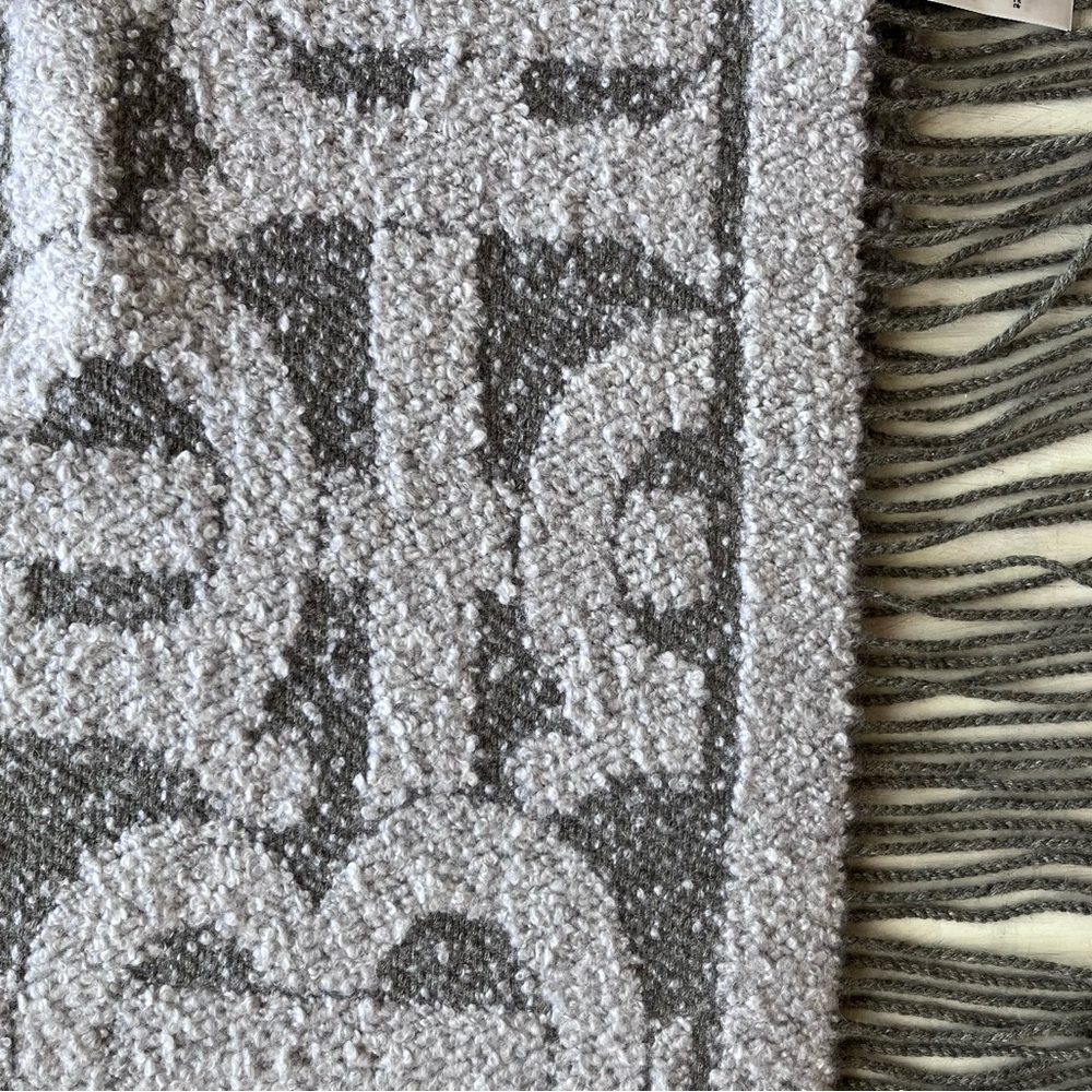 BURBERRY Oversize TB Monogram Fringe Cashmere & Silk Scarf - Picture 15 of 16